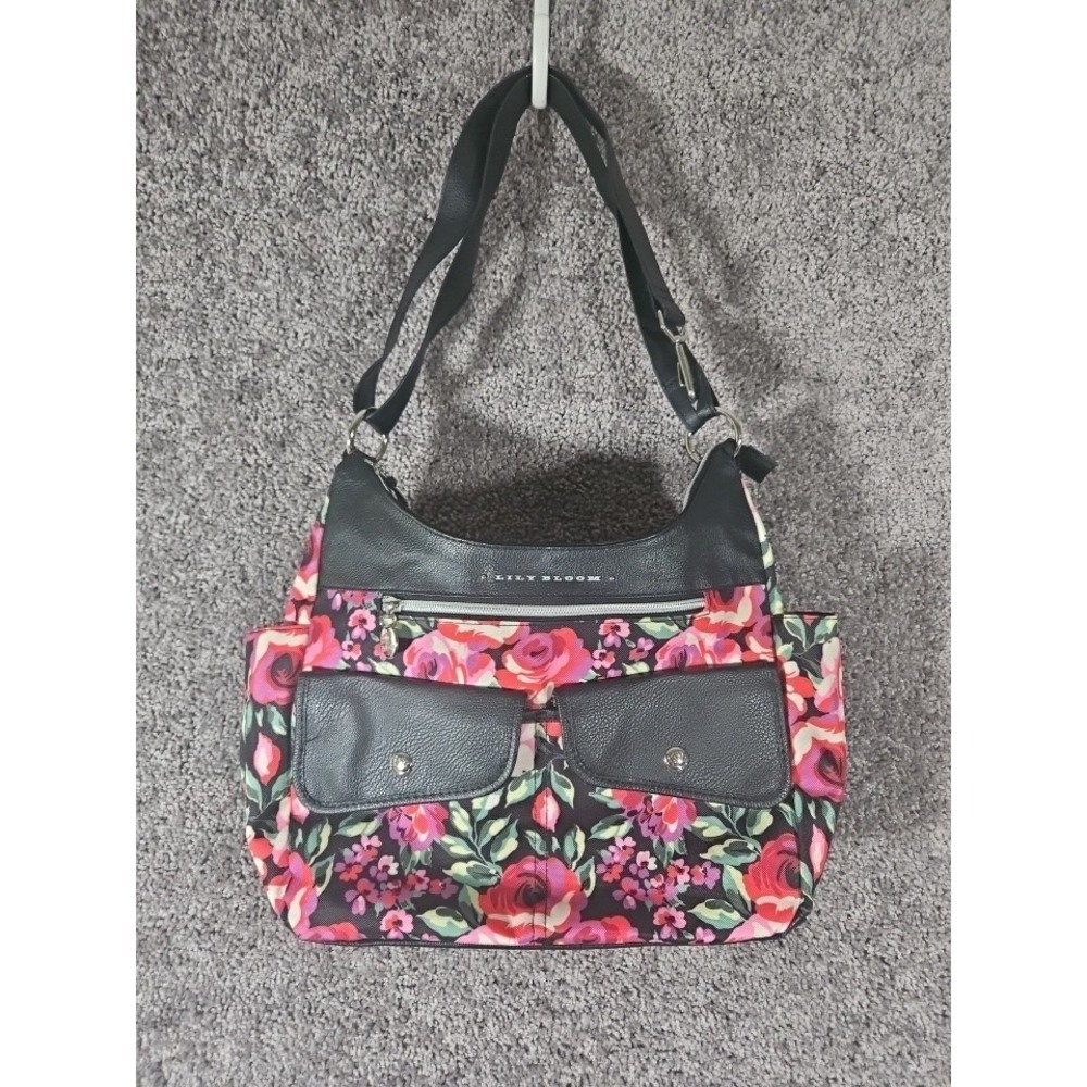 LILY BLOOM Romantic Rose Blossom  Crossbody Shoulder Bag/Purse Floral Adj Strap